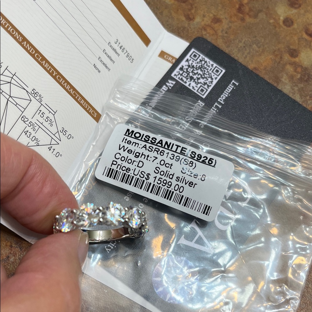 Moissanite Silver Ring 8